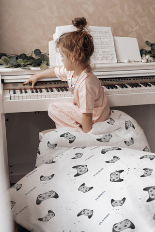 Leslis Kinderbettwäsche „Gamer“ – Satin | Musselin | OEKO‑TEX