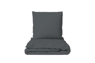 Bettwäsche Set Uni Anthrazit – 100% Baumwolle | Satin 300 TC | Bügelleicht