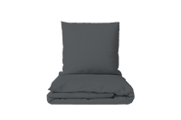 Duvet Cover Set Solid Anthracite 100% Cotton Sateen 300 TC Easy Iron — Ansicht 3