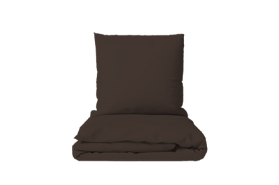 Bettwäsche Set Uni Chocolate 100% Baumwolle Satin 300 TC Bügelleicht