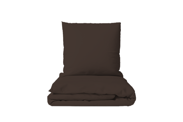 Duvet Cover Set Plain Chocolate 100% Cotton Sateen 300 TC Easy Iron — von der Thannen Luxury Bedding