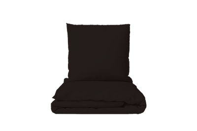 Bed linen set Nero plain 100% mercerized cotton Swiss satin 300 TC easy-care