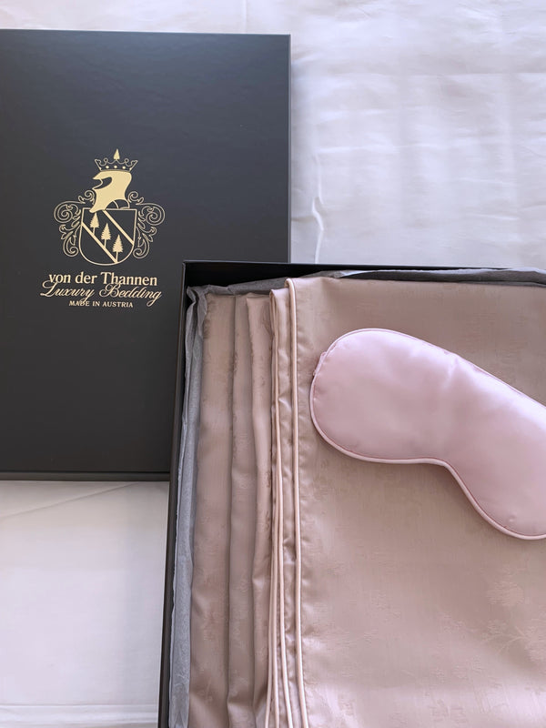 Damast go-green Bettwäsche Set Geisha Rosé – 50% Baumwolle 50% Lyocell, bügelleicht