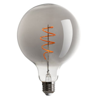 LED Spiral Filament Globe 125 Smoke Glass Extra Warm White Dimmable E27