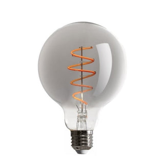LED Spiral Filament Globe 95 Smoked Glass Extra Warm White Dimmable E27