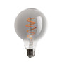 LED Spiral Filament Globe 95 Rauchglas Extra Warmweiß Dimmbar E27