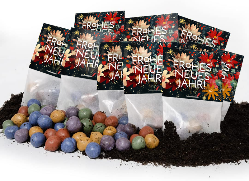 10x5 flower marbles in a sachet "Happy New Year" - handmade seed bombs — Ansicht 5