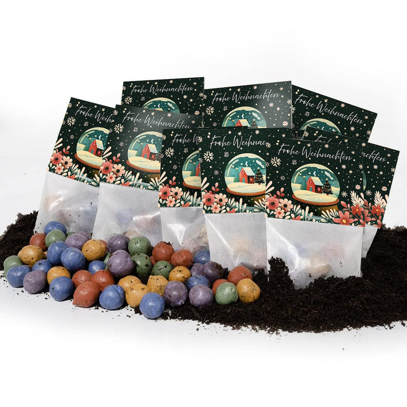 10x5 Flower Marbles in "Snow Globe" Bag – Handmade Germany — Ansicht 5