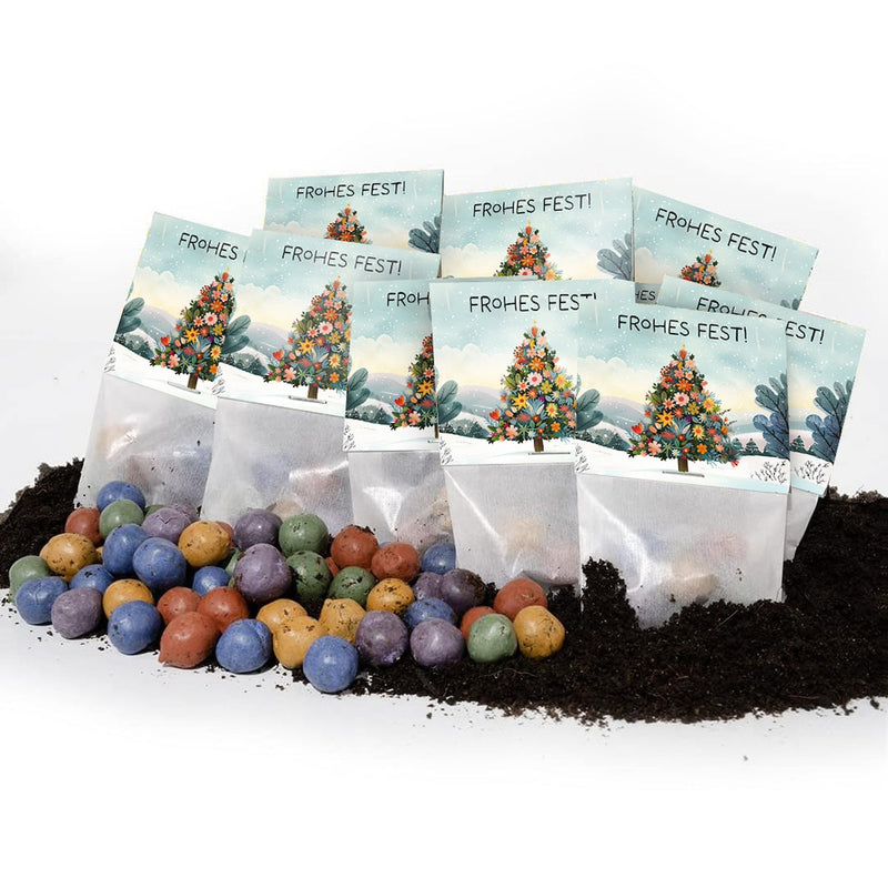 10x5 Flower Marbles in "Happy Holidays" Bag – Handmade Germany — Ansicht 5