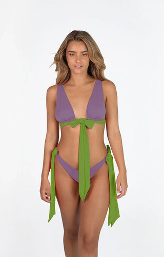 Dual Bikini – Zweifarbig | High Cut | Triangle‑Top