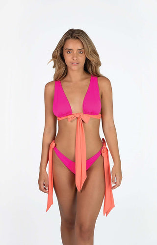 Dual Bikini – Zweifarbig | High Cut | Triangle‑Top