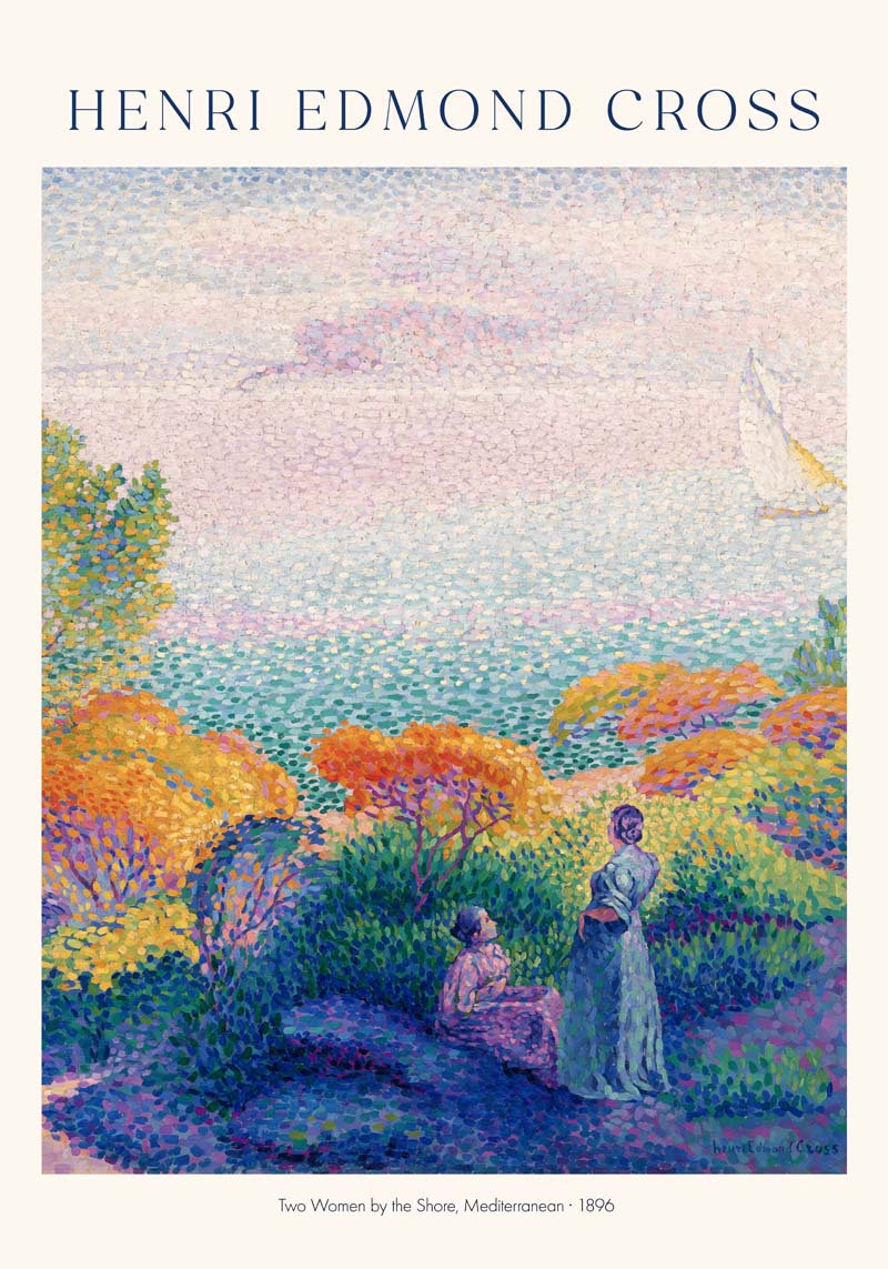 Two Women by Shore by Henri-Edmond Cross Exhibition Poster – Pointillismus Fine Art — Ansicht 4