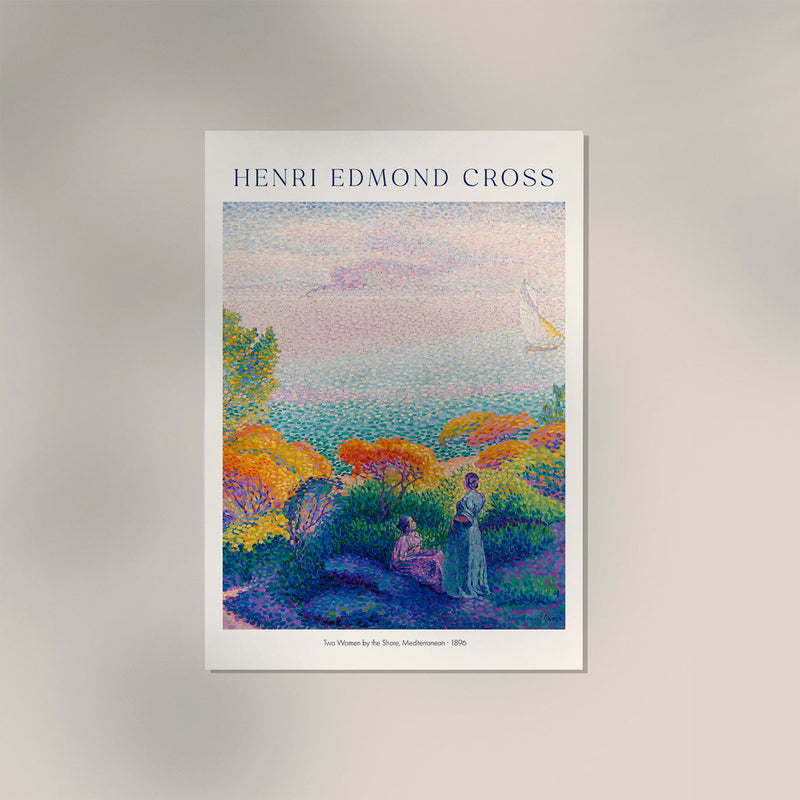 Two Women by Shore by Henri-Edmond Cross Exhibition Poster – Pointillismus Fine Art — Ansicht 3