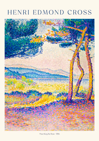 Cross Pinien am Ufer – Fine Art Poster | Pointillismus