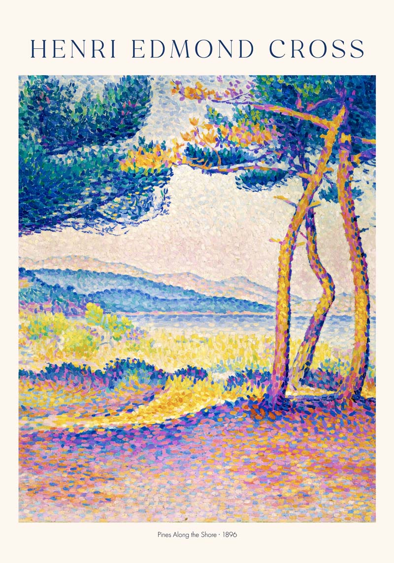 Cross Pinien am Ufer – Fine Art Poster Pointillismus — Ansicht 4