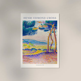 Cross Pinien am Ufer – Fine Art Poster | Pointillismus