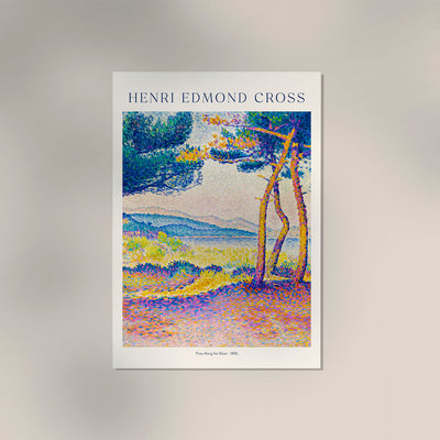 Cross Pines on the Shore – Fine Art Poster Pointillism