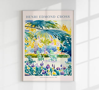 Garden of the Painter by Henri Edmond Cross Exhibition Poster – neoimpressionistischer Künstlergarten als Fine Art Wandkunst für Wohnzimmer, Essbereich, Home-Office oder Galerie-Wall im farbintensiven Ausstellungsplakat-Stil
