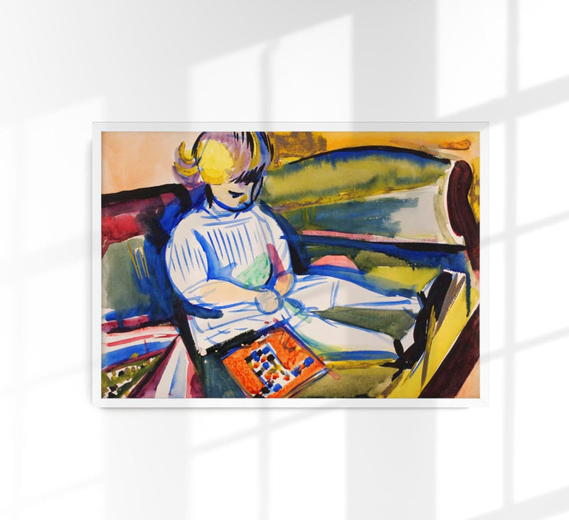 Child on Sofa by Henry Lyman – Art Print Poster — Patroa Studio
