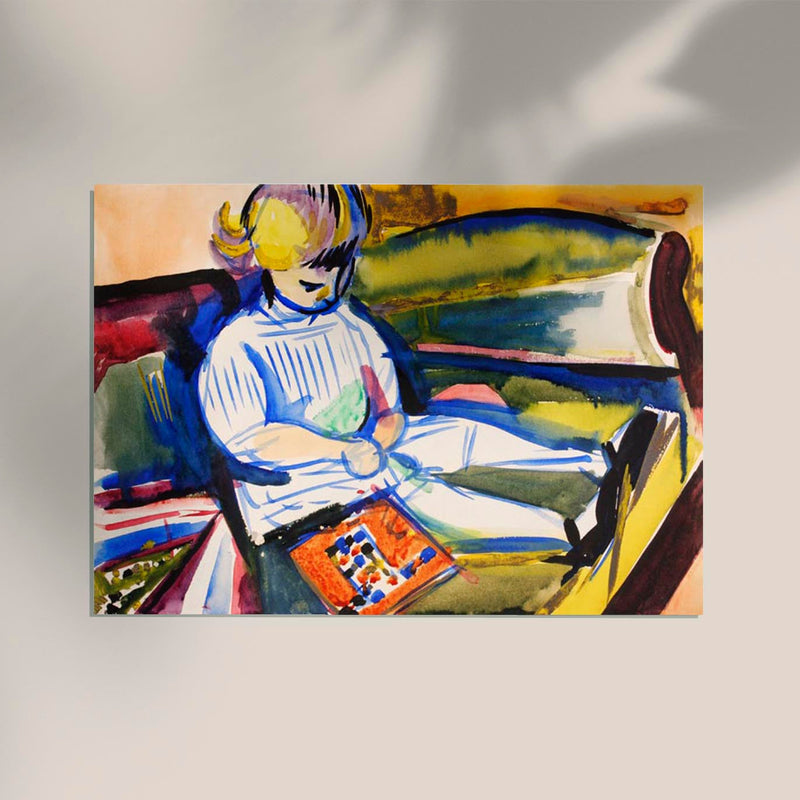 Child on Sofa by Henry Lyman – Art Print Poster — Ansicht 2