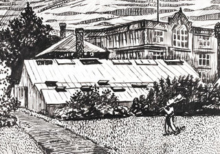 Figure and Buildings Drawing by Henry Lyman