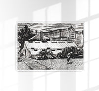Figure and Buildings Drawing by Henry Lyman – Kunstdruck Poster — Ansicht 1