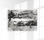 Figure and Buildings Drawing by Henry Lyman – Kunstdruck Poster