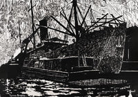 Liner and Tug – Kunstdruck Schwarz-Weiß Motiv — Ansicht 3