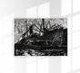 Liner and Tug – Kunstdruck Schwarz-Weiß Motiv