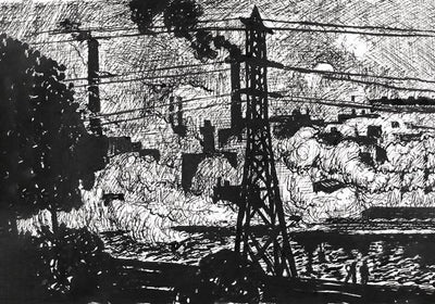 Power Plant by Henry Lyman – Art Print Black and White