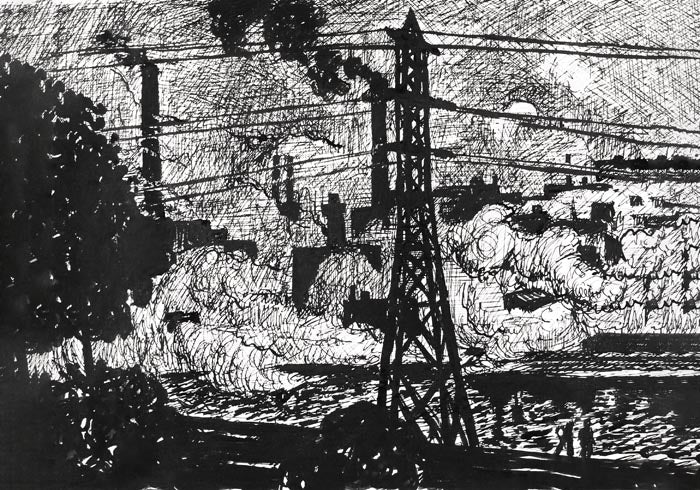Power Plant by Henry Lyman – Art Print Black and White — Ansicht 3