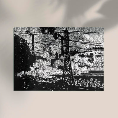 Power Plant by Henry Lyman – Art Print Black and White