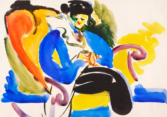 Calligraphic Woman on Chair by Henry Lyman – Art Print Poster — Ansicht 3