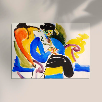 Calligraphic Woman on Chair by Henry Lyman – Art Print Poster
