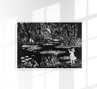 Lily Pond Drawing by Henry Lyman – Kunstdruck Poster — Ansicht 1
