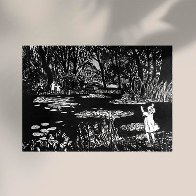 Lily Pond Drawing by Henry Lyman – Kunstdruck Poster