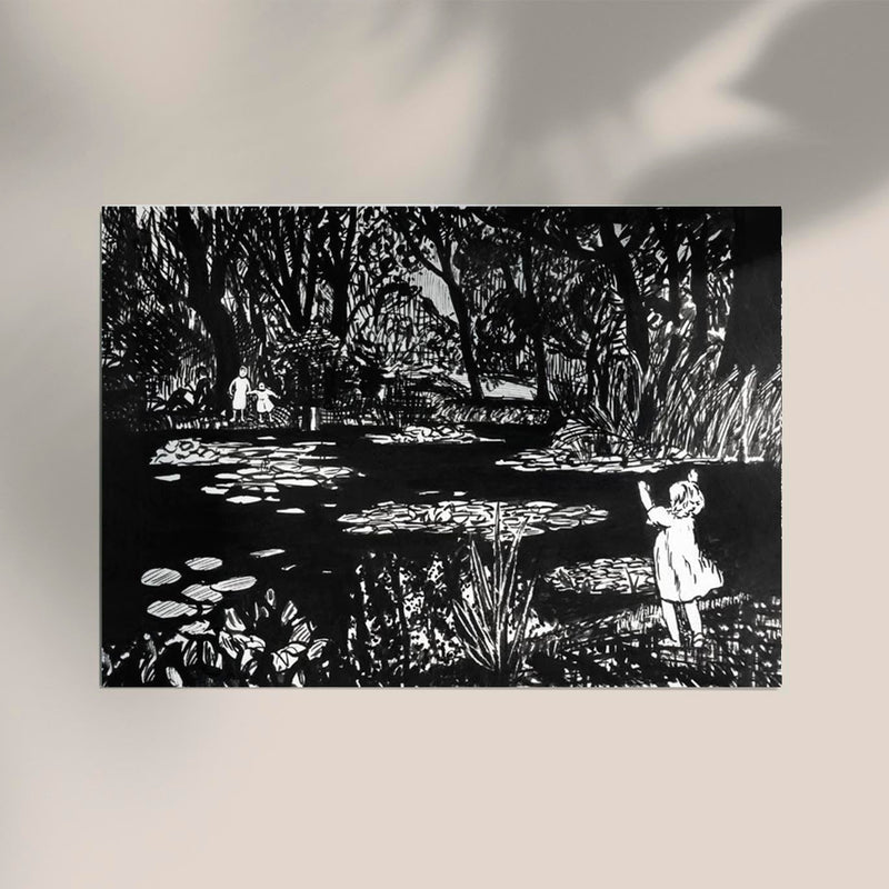Lily Pond Drawing by Henry Lyman – Kunstdruck Poster — Ansicht 2
