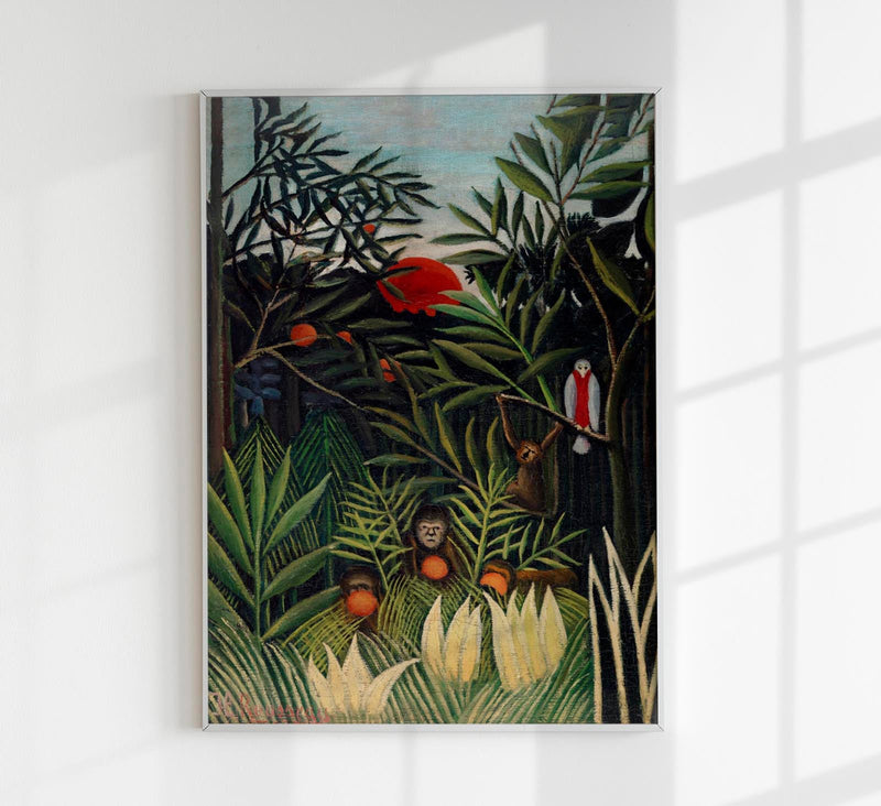 Monkeys and Parrot Art Print – Rousseau Art Print on Archival Paper — Patroa Studio