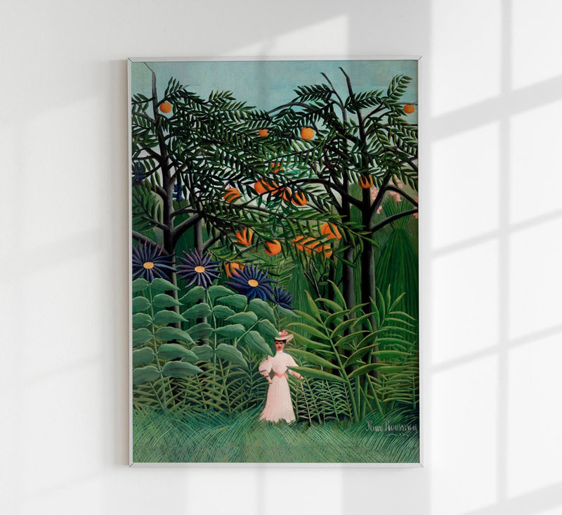 Woman Walking in an Exotic Forest by Rousseau Art Print – Kunstdruck Berlin — Patroa Studio