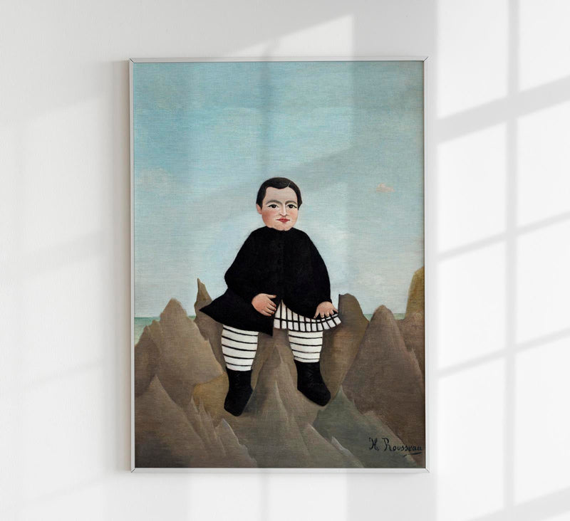 Boy on the Rocks by Rousseau Art Print – Art Print Poster — Patroa Studio