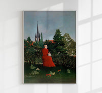 Portrait of a Woman by Rousseau Art Print – Naive Art Art Print — Ansicht 1