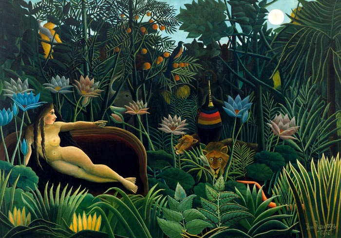 Rousseau Art Print A2 Canvas – Grün & Gelb Kunstdruck — Ansicht 2