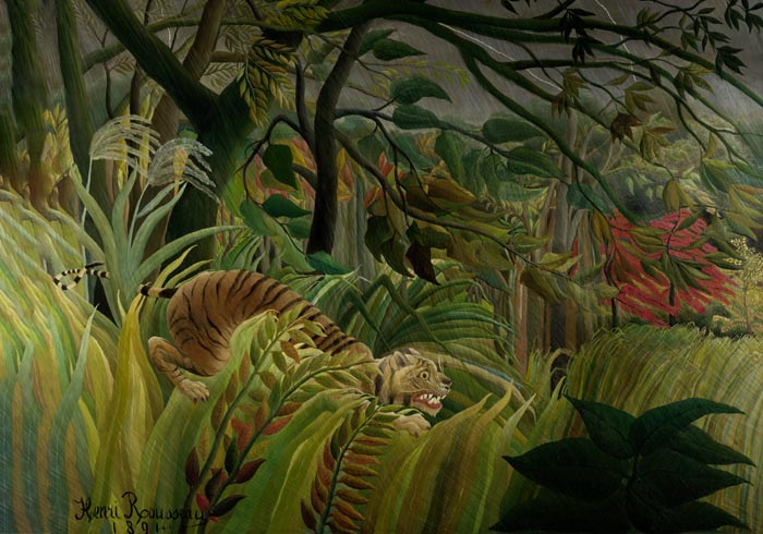 Tiger in a Tropical Storm – Fine Art Print | Rousseau Poster | Premium Qualität — Ansicht 3