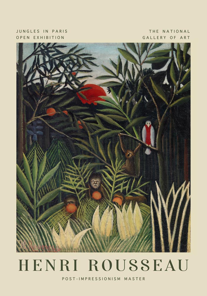 Monkeys and Parrot – Rousseau Poster | Fine Art Print | UV-resistant — Ansicht 3