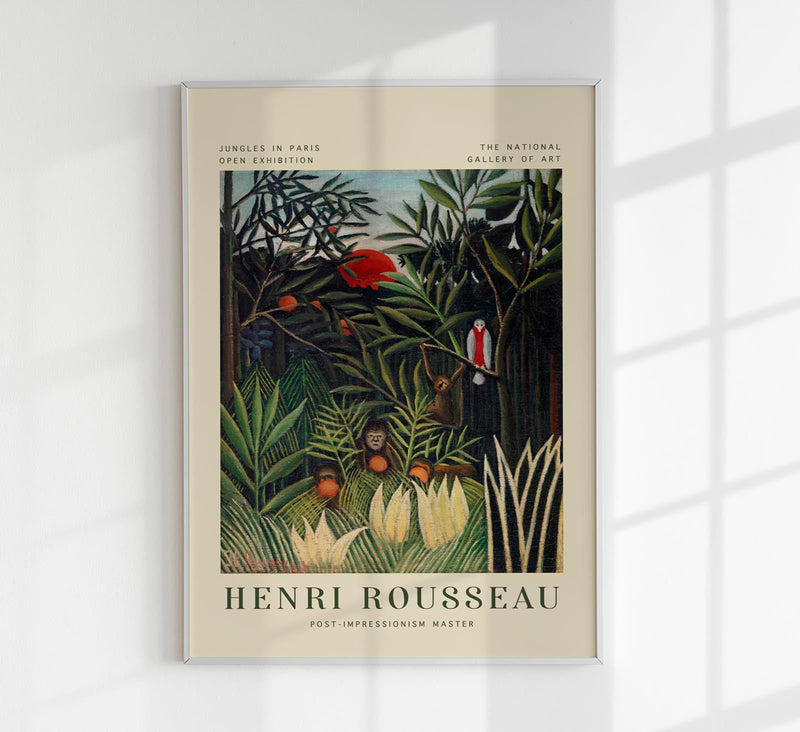Monkeys and Parrot – Rousseau Poster | Fine Art Print | UV-resistant — Patroa Studio