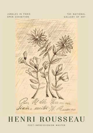 Oak Branch Rousseau Exhibition Poster – Post-Impressionist Kunst | Natürliche Linien | Malerei aus dem Jahr 1907