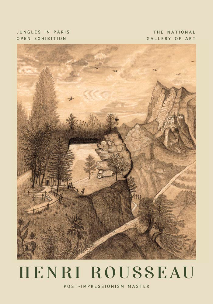 Hikers Climbing Rousseau Exhibition Poster – Fine Art Print UV-beständig Atelierdruck Berlin — Ansicht 3
