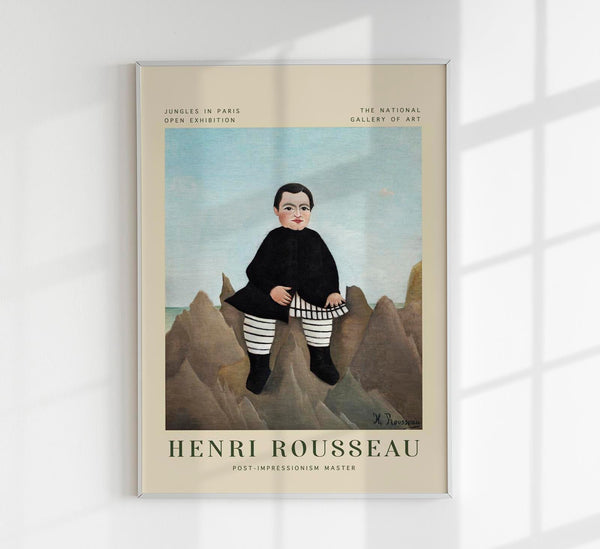 Boy on the Rocks Rousseau Exhibition Poster – Art Print by Patroa Studio
