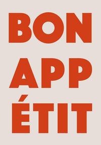 Bon Appétit Red Art Print – Typografie Wandbild in Signalrot — Ansicht 4