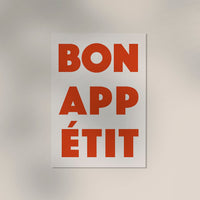 Bon Appétit Red Art Print – Typografie Wandbild in Signalrot — Ansicht 3